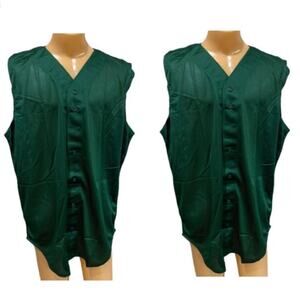 2 New Tag Team Uniform Adult Medium Button Down Baseball Mesh Jersey Tank Tops